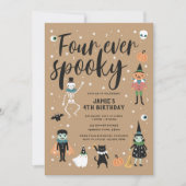 Quatre Invitation Éffrayante Halloween (Devant)