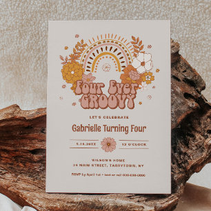 Quatre Invitation Super pour l'anniversaire