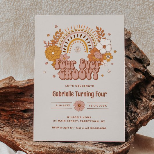 Quatre Invitation Super pour l'anniversaire