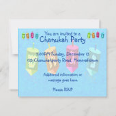 Quatre invitations de Dreidels (Dos)