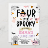 Quatre invitations d'Halloween Éffrayantes (Devant / Derrière)