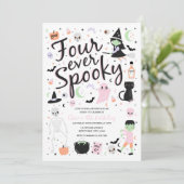 Quatre Jours Éffrayants Halloween Invitation Anniv (Debout devant)