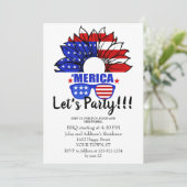 Quatre juillet cool et simple Invitation (Debout devant)