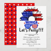 Quatre juillet invitation simple et cool (Devant / Derrière)