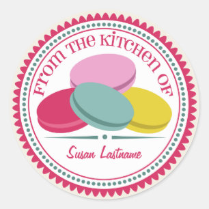 Quatre Macarons français Étiquette de cuisine pers