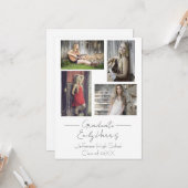 Quatre photos, classe de la carte de fête de fin d (Devant/Arrière en situation)