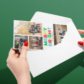 Quatre Photos Joyeuses carte brillante et colorée