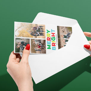 Quatre Photos Joyeuses carte brillante et colorée