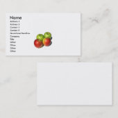 Quatre pommes sur carte de visite (Devant / Derrière)