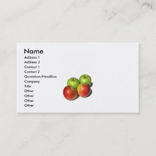 Quatre pommes sur carte de visite