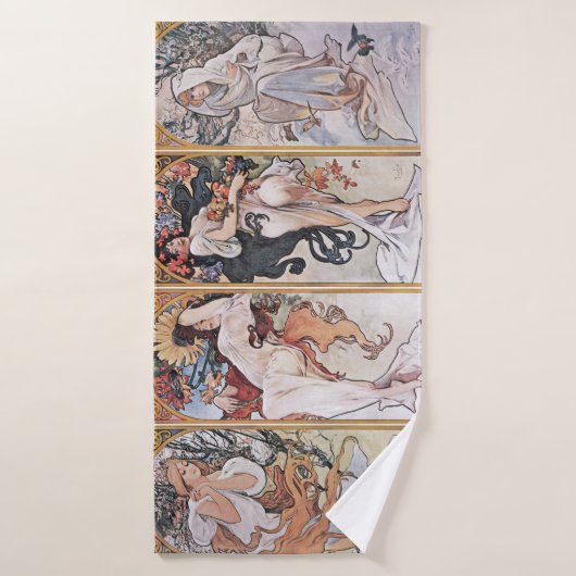 Quatre saisons, Mucha (Serviette de bain)