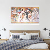 Quatre Saisons, Mucha Impression sur toile Faux (Insitu(Chambre))