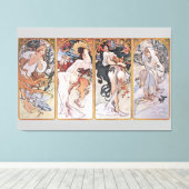 Quatre Saisons, Mucha Impression sur toile Faux (Insitu (Plancher de Bois))
