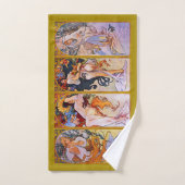 Quatre saisons par Alfons Mucha. (Serviette à main)