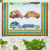 Quatre serviettes de plat colorées de caravanes (Plié)