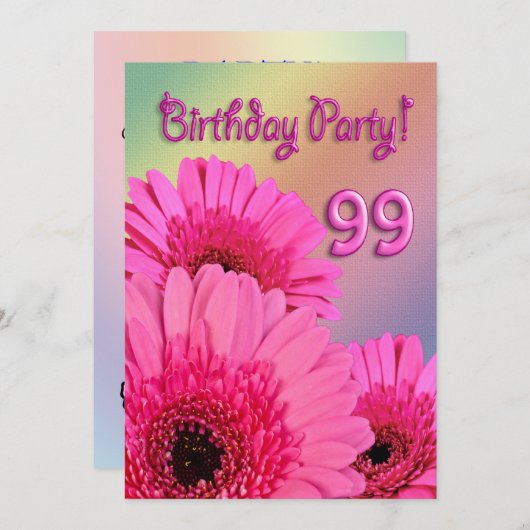 quatre-vingt-dix-neuvième Invitation de fête (Devant / Derrière)