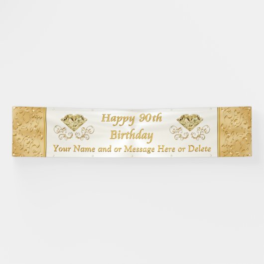 Quatre-vingt-dixième bannière heureuse (Horizontal)