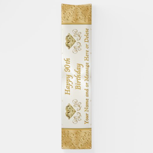 Quatre-vingt-dixième bannière heureuse (Vertical)