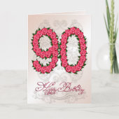 quatre-vingt-dixième carte d'anniversaire avec les (Devant)