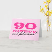 quatre-vingt-dixième Carte d'anniversaire pour des (Fleur jaune)