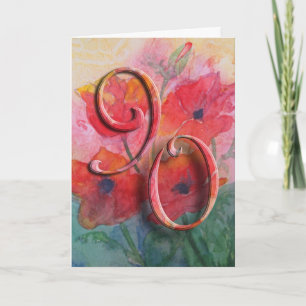 Quatre-vingt-dixième carte de voeux heureuse