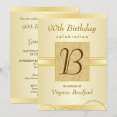 quatre-vingt-dixième Invitation de fête (Devant / Derrière)