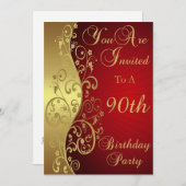 quatre-vingt-dixième Invitation personnalisée de (Devant / Derrière)