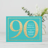 quatre-vingt-dixième Invitation Teal (Debout devant)