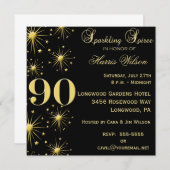 quatre-vingt-dixième Invitations d'anniversaire (Devant / Derrière)