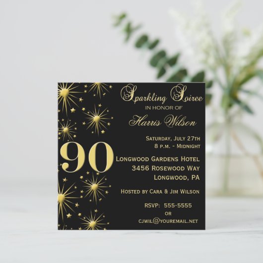 quatre-vingt-dixième Invitations d'anniversaire (Debout devant)