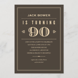 quatre-vingt-dixième Invitations d'anniversaire