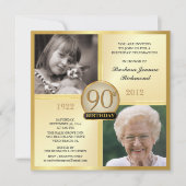 Quatre-vingt-dixième invitations d'anniversaire (Devant)