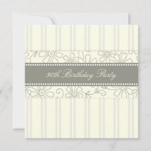 Quatre-vingt-dixième invitations florales de fête