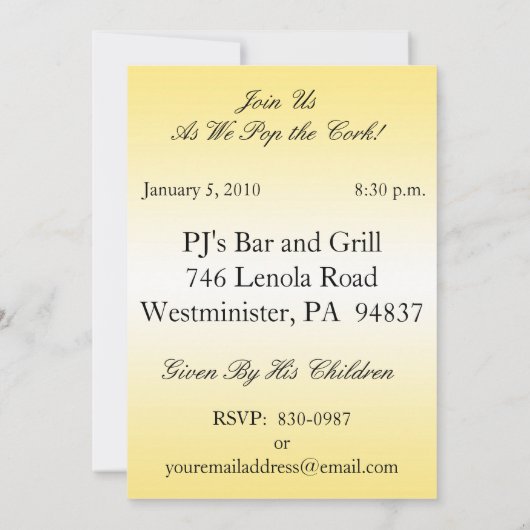 Quatre-vingt-dixième invitations personnalisées de (Dos)