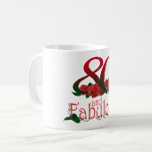 quatre-vingtième anniversaire 80 et tasse florale (Devant gauche)