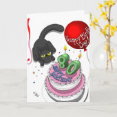 Quatre-vingtième carte d'anniversaire d'onyx (Fleur jaune)