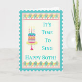 Quatre-vingtième carte d'anniversaire heureuse (Devant)