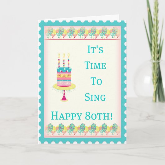 Quatre-vingtième carte d'anniversaire heureuse (Devant)