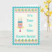 Quatre-vingtième carte d'anniversaire heureuse (Fleur jaune)