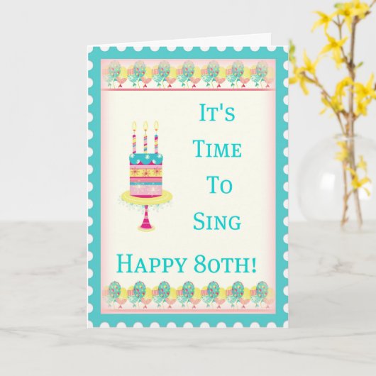 Quatre-vingtième carte d'anniversaire heureuse (Fleur jaune)