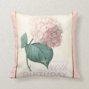 quatre-vingtième Coussin vintage d'hortensia de