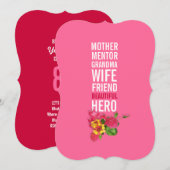 quatre-vingtième Invitation de fête d'anniversaire (Devant / Derrière)