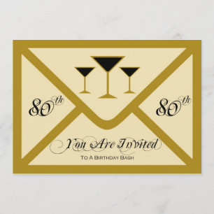 Quatre-vingtième invitation de fête d'anniversaire