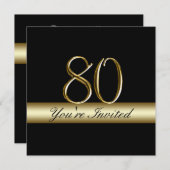 Quatre-vingtième invitations d'anniversaire en (Devant / Derrière)