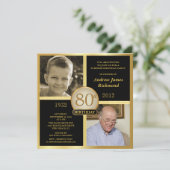 quatre-vingtième Invitations d'anniversaire puis (Debout devant)