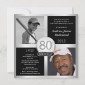 quatre-vingtième Invitations d'anniversaire puis (Devant)