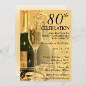 quatre-vingtième Invitations de fête (Devant / Derrière)