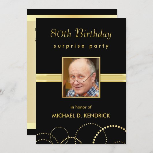 quatre-vingtième Invitations de fête (Devant / Derrière)