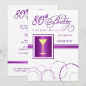 quatre-vingtième Invitations de fête (Devant / Derrière)