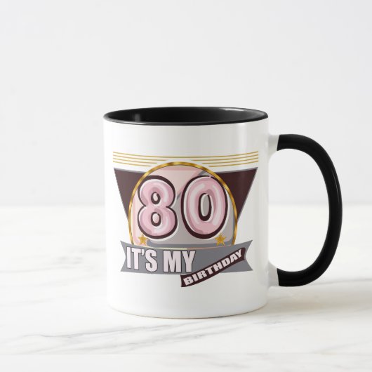 quatre-vingtième Tasse de cadeaux d'anniversaire (Droite)